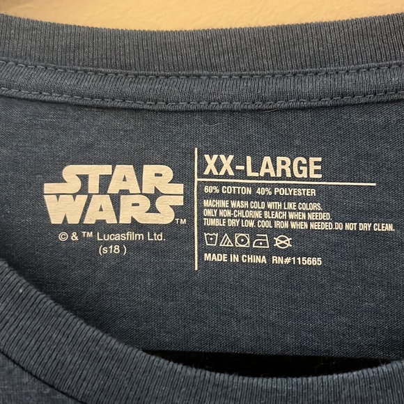 STAR WARS Men’s Heathered Blue Chewbacca T-Shirt NWOT Size XXL - Picture 2 of 4